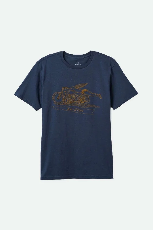 Men's T-shirts stylish navy-20th Anniversary Flyer S/S Tailored T-Shirt - Washed Navy