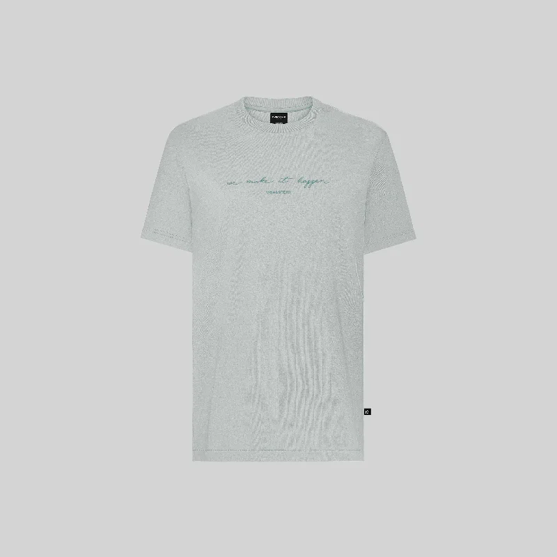 Men's T-shirts slim brown-ALPHA T-SHIRT SEA GRASS