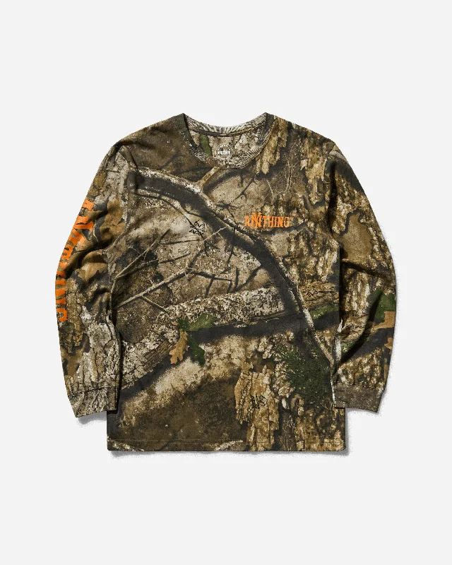 Men's T-shirts soft green-Men's No Tresspassing Longsleeve T-Shirt Realtree Camo