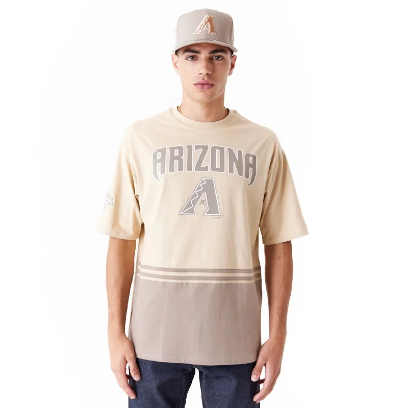 Men's T-shirts comfy brown-Arizona Diamondbacks World Series Light Beige Oversized T-Shirt