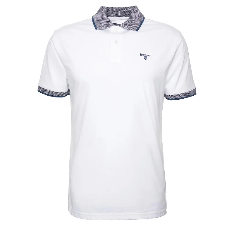 Men's polo shirts stylish white-Barbour Cornsay Polo Shirt White