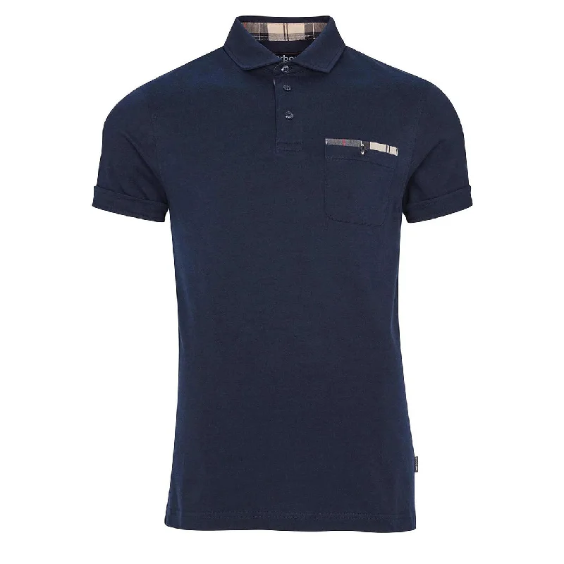 Men's polo shirts trendy black-Barbour Corpatch Polo Shirt Navy