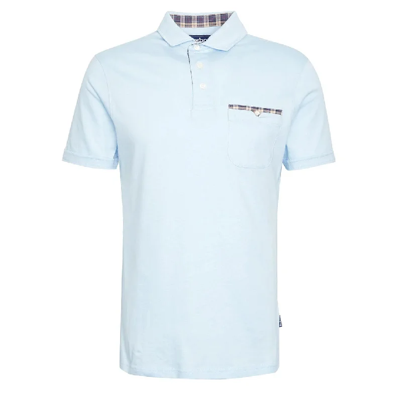 Men's polo shirts slim fit-Barbour Corpatch Polo Shirt Sky