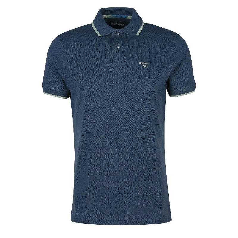 Men's polo shirts breathable green-Barbour Easington Polo Navy