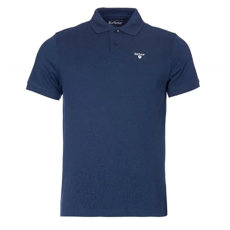 Men's polo shirts durable black-Barbour Sports Polo Deep Blue