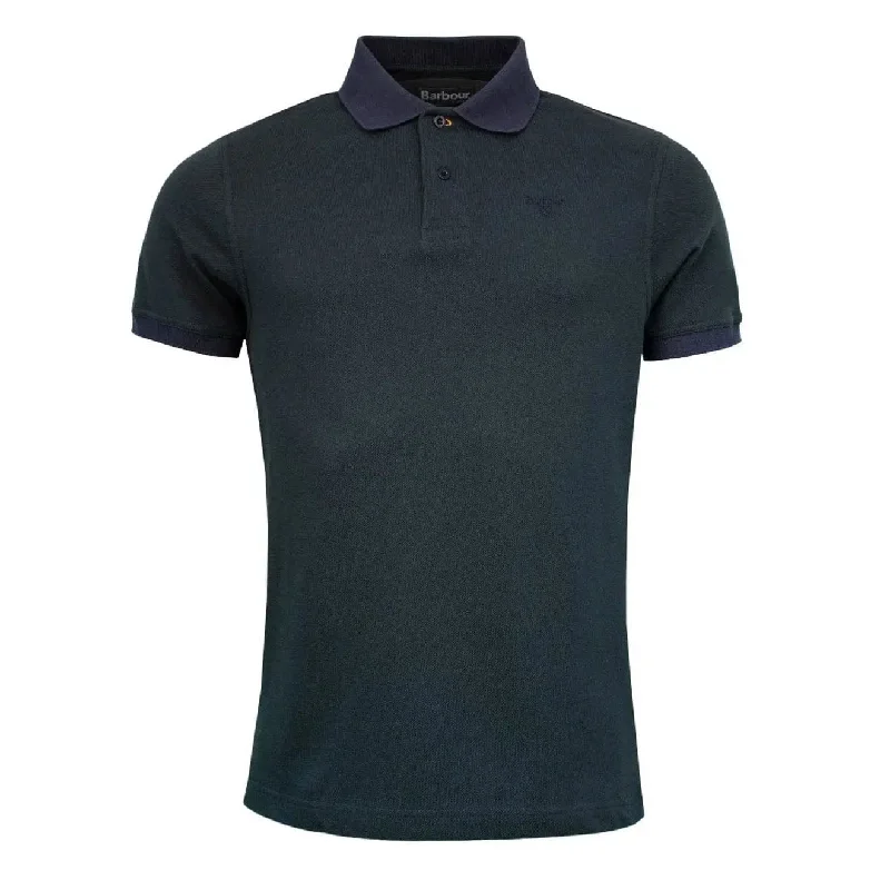 Men's polo shirts soft white-Barbour Sports Polo Mix Dark Seaweed