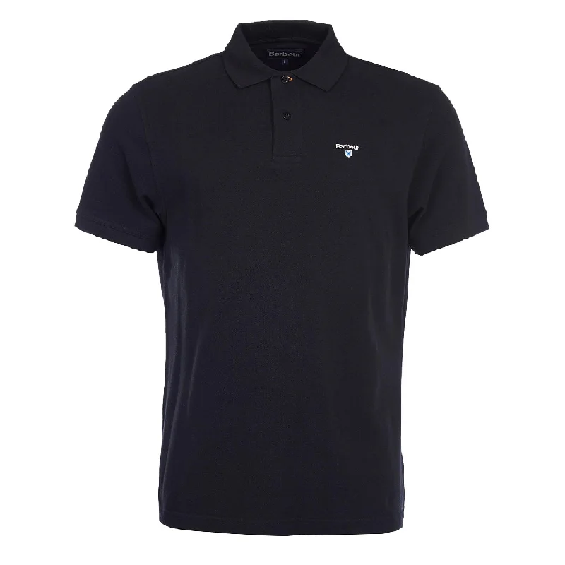 Men's polo shirts breathable navy-Barbour Sports Polo Shirt Black