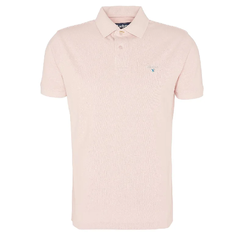 Men's polo shirts soft green-Barbour Sports Polo Shirt Pink Mist