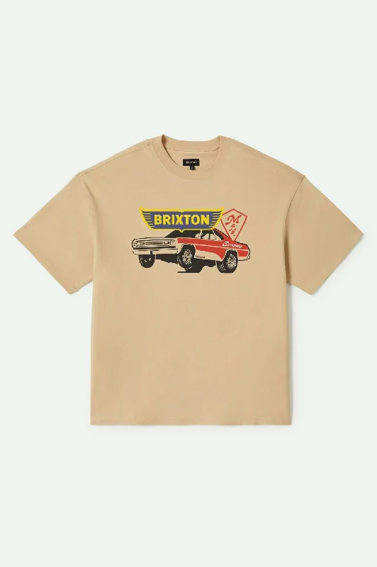 Men's T-shirts graphic navy-Barona Heavyweight Relaxed T-Shirt - Cream Classic Wash