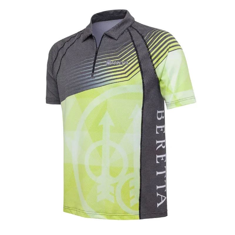 Men's polo shirts everyday black-Beretta Rush Graph Polo Black & Sulphur