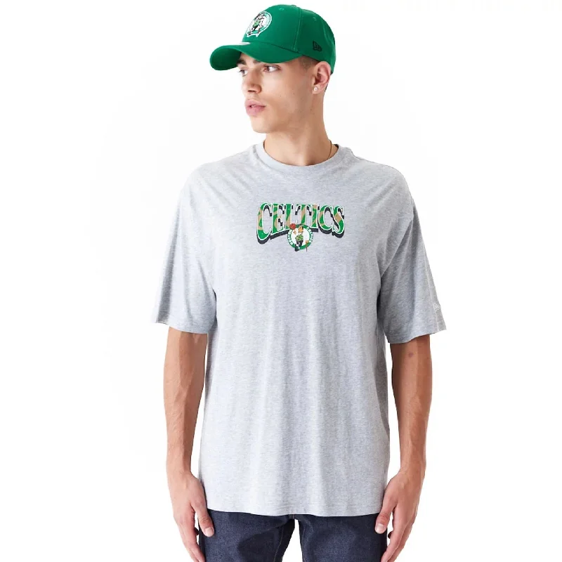 Men's T-shirts comfy gray-Boston Celtics NBA Championship Grey Oversized T-Shirt