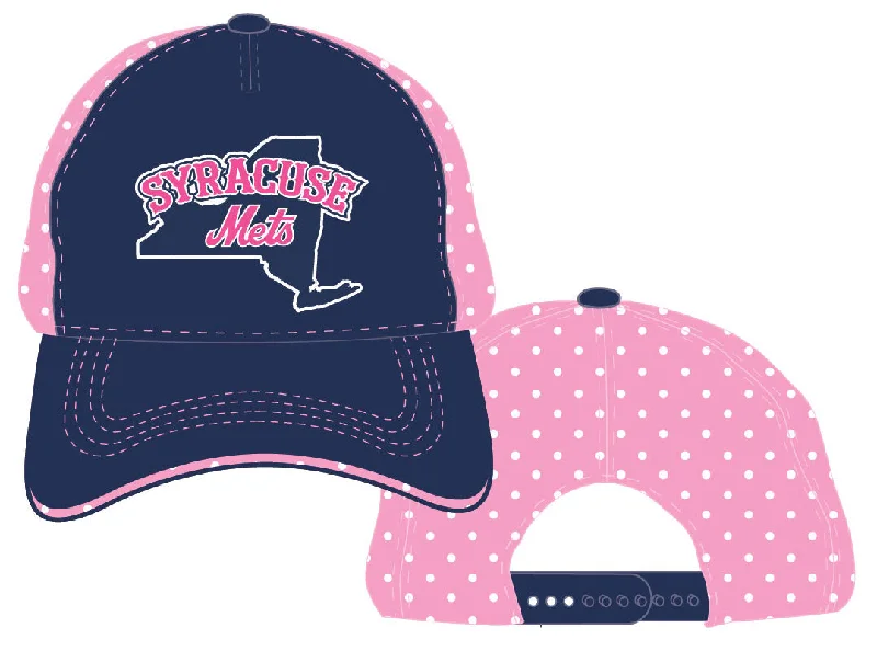 Men's hats everyday black-Syracuse Mets BR Pink Dots Youth Adj. Cap