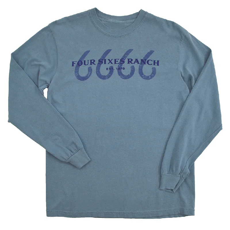 Men's T-shirts breathable gray-Brands with a Background Long Sleeve - Ice Blue