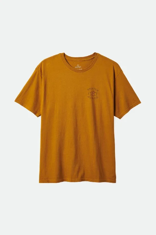 Men's T-shirts graphic tan-Bryden S/S Relaxed Tee - Golden Brown Classic Wash