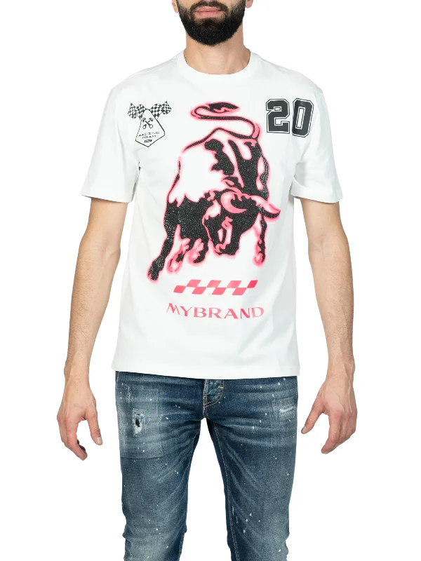 Men's T-shirts durable tan-Bull racing crew | OFF-WHITE