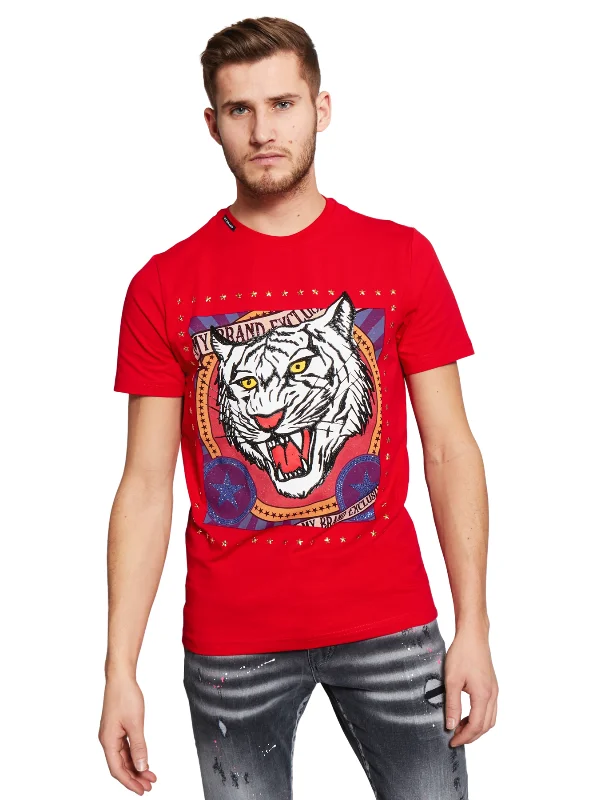 Men's T-shirts slim navy-CARNIVAL TIGER T-SHIRT | RED