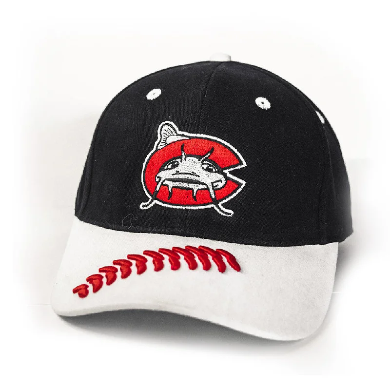 Men's hats casual green-Carolina Mudcats Youth Black Stiches Cap