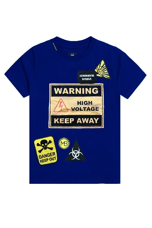 Men's T-shirts graphic navy-Caution Voltage T-Shirt Blue | KOBALT BLUE