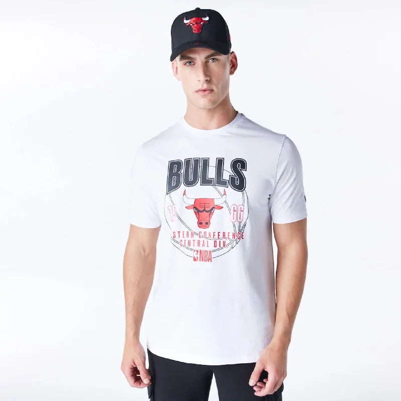 Men's T-shirts lightweight navy-Chicago Bulls NBA Wordmark Graphic White T-Shirt