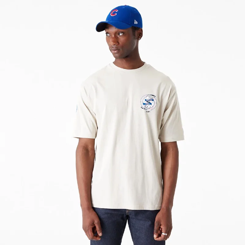 Men's T-shirts durable white-Chicago Cubs Baseball Oversized Graphic Stone T-Shirt