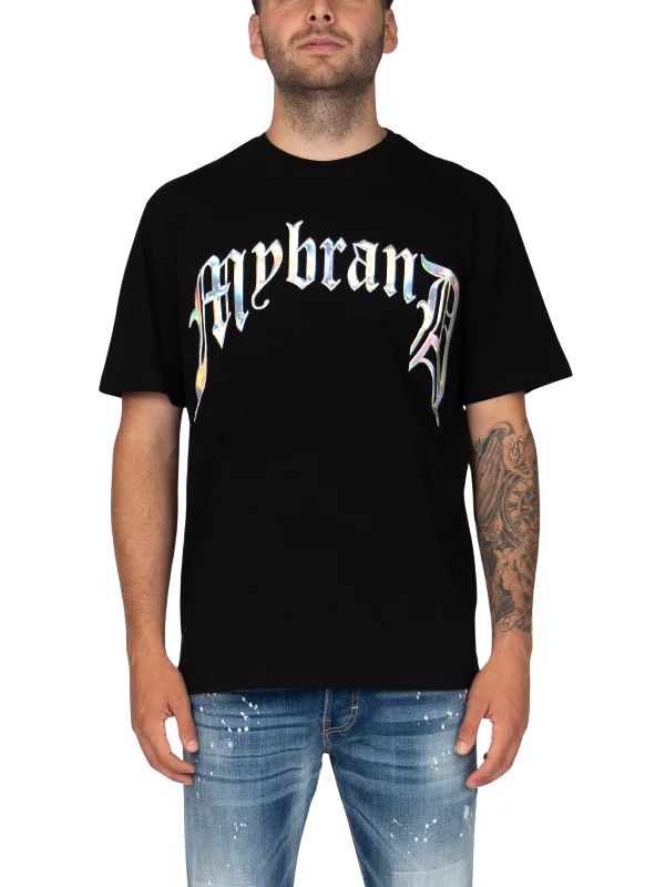 Men's T-shirts durable tan-Chrome print mybrand black | BLACK