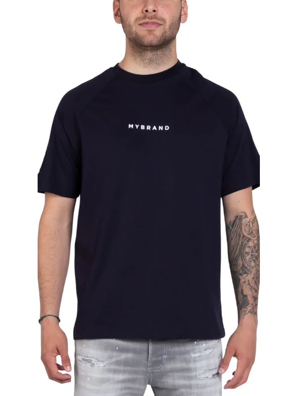 Men's T-shirts slim fit-Classic My Brand Taping t-shirt Navy | NAVY