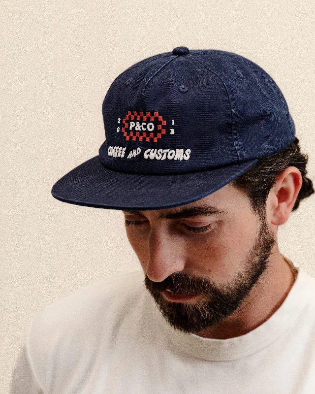 Men's hats durable green-Coffee & Customs 5 Panel - Navy