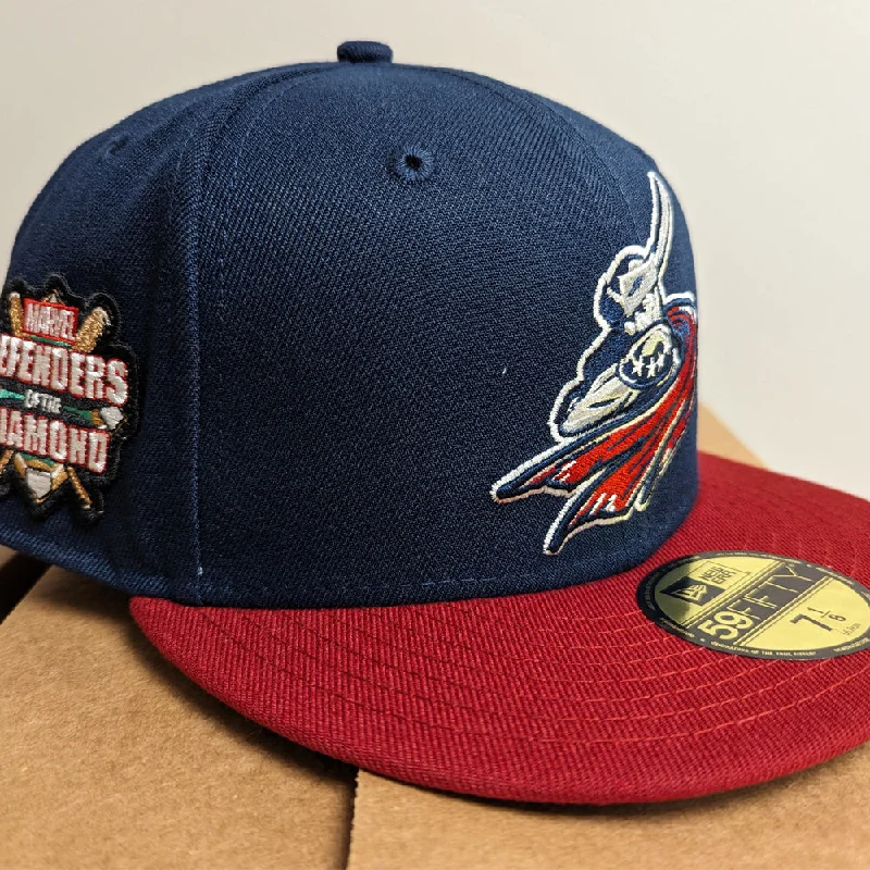 Men's hats lightweight black-Somerset Patriots Marvel's Defenders of the Diamond Side Patch 59Fifty Authentic Fitted Cap