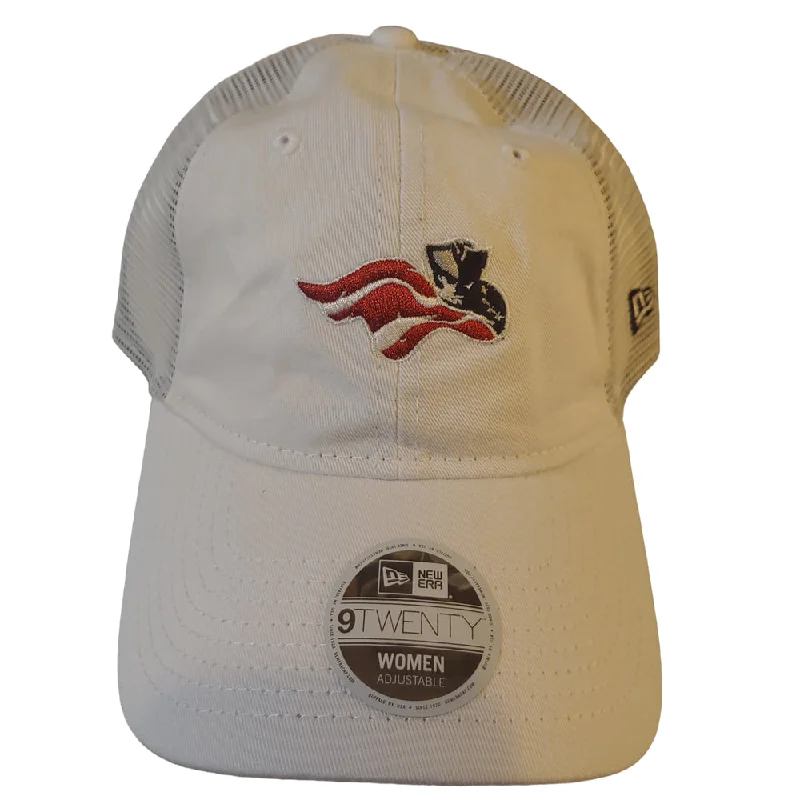 Men's hats durable tan-Somerset Patriots New Era Womens 9Twenty Mini Micro White Mesh Back  Slide Buckle Adjustable Unstructured Cap