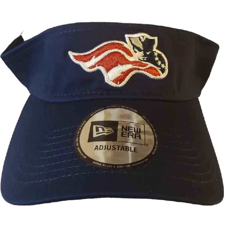 Men's hats classic white-Somerset Patriots New Era Navy Clutch Hook Loop Adjustable Visor