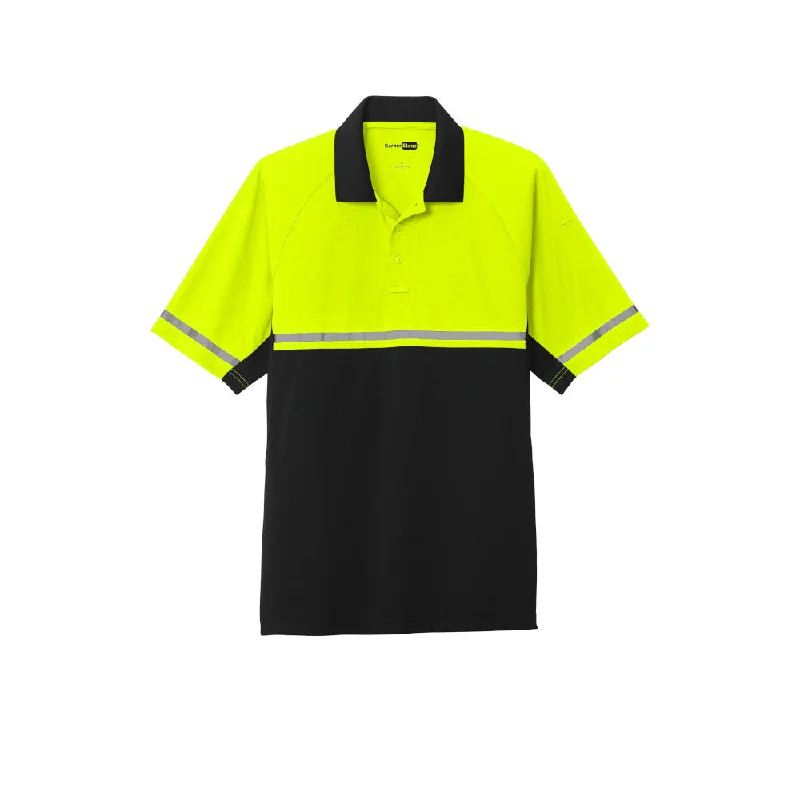 Men's polo shirts trendy black-CornerStone  Select Lightweight Snag-Proof Enhanced Visibility Polo