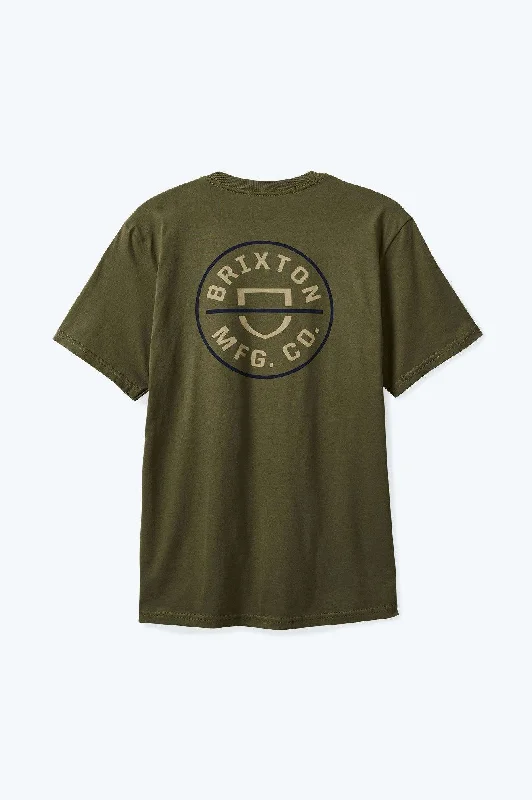 Men's T-shirts durable brown-Crest II S/S Standard T-Shirt - Ivy Green/Sand/Navy