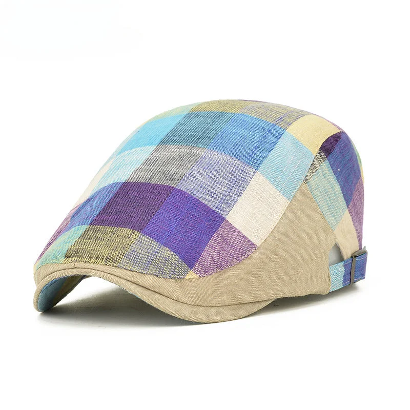 Men's hats warm white-New hat colorful splicing sunshade duck tongue