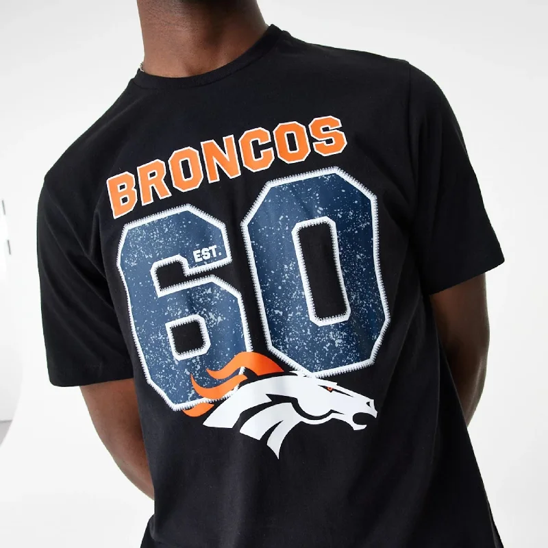 Men's T-shirts everyday navy-Denver Broncos NFL Wordmark Black T-Shirt