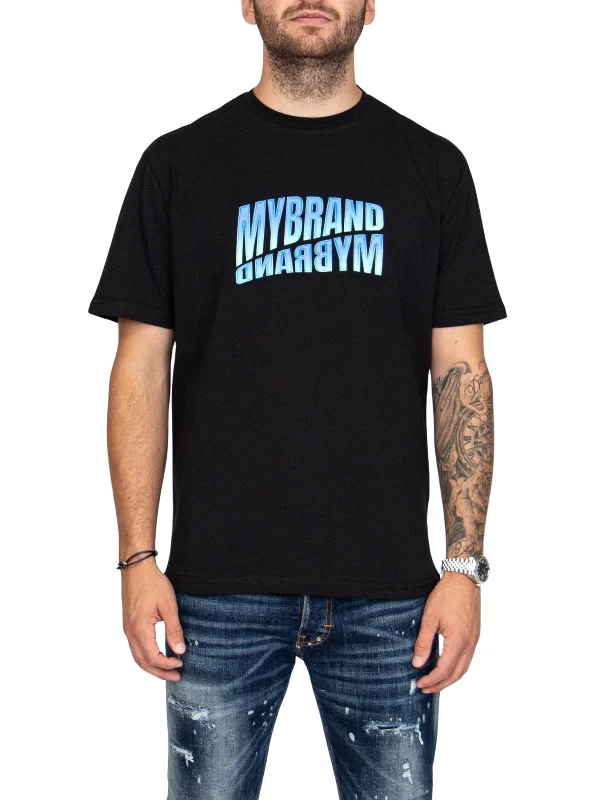 Men's T-shirts lightweight tan-Dubble logo mybrand | BLACK