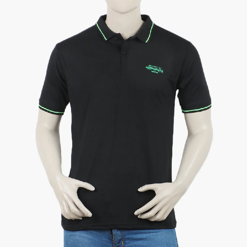 Men's polo shirts everyday brown-Eminent Men's Azadi Half Sleeves Polo T-Shirt - Black