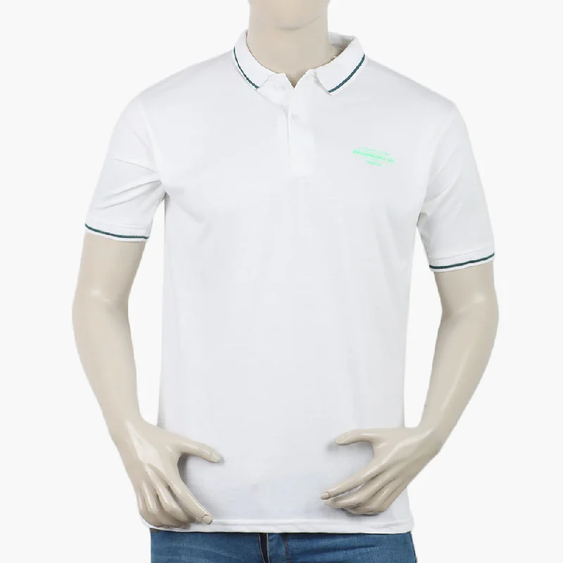 Men's polo shirts stylish navy-Eminent Men's Azadi Half Sleeves Polo T-Shirt - White