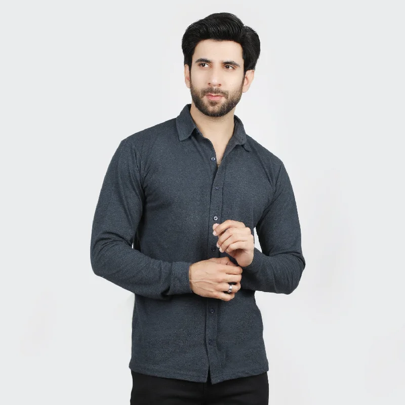 Men's polo shirts breathable white-Eminent Men's Full Sleeves Polo T-Shirt - Charcoal