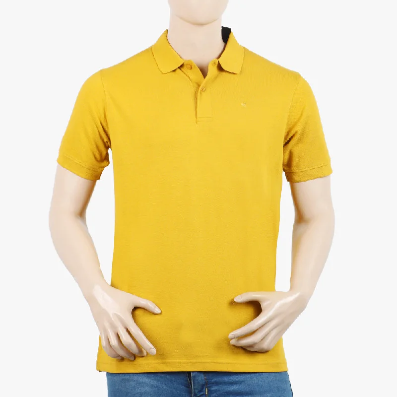 Men's polo shirts lightweight white-Eminent Men's Polo Half Sleeves T-Shirt - Mustard