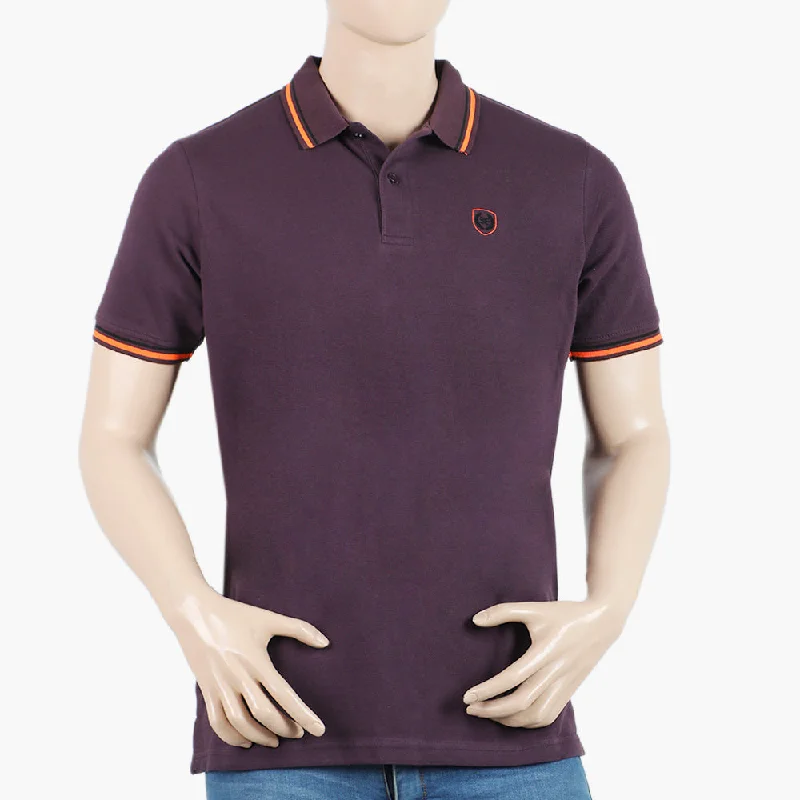 Men's polo shirts lightweight gray-Eminent Men's Polo Half Sleeves T-Shirt - Plum