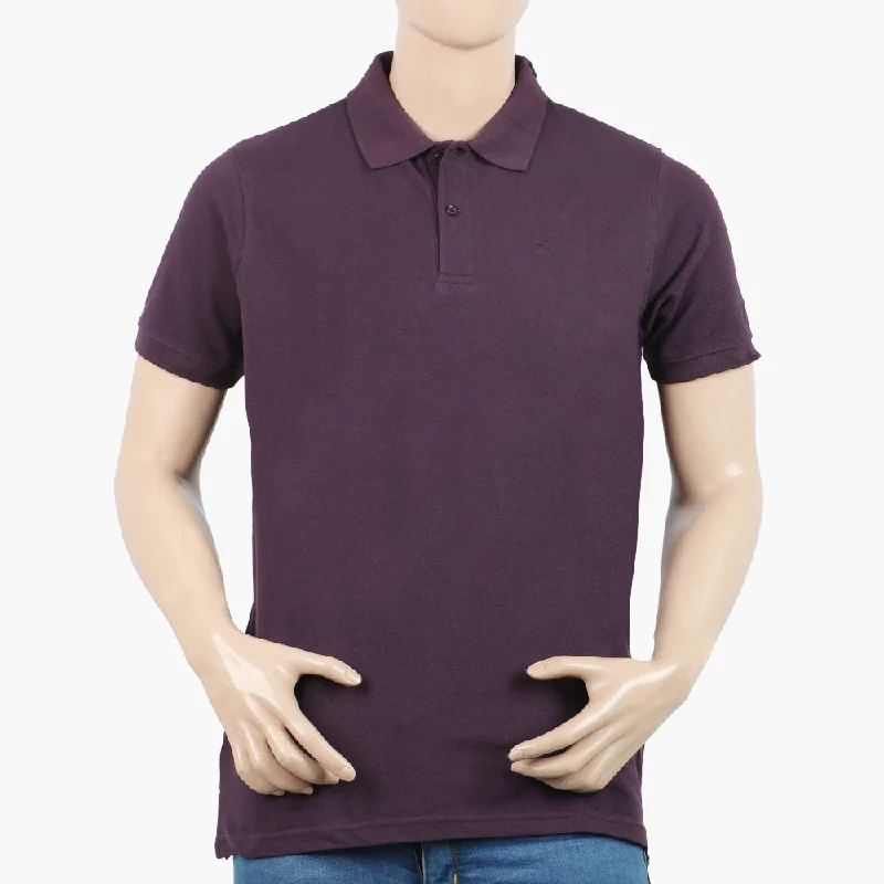 Men's polo shirts durable white-Eminent Men's Polo Half Sleeves T-Shirt - Plum