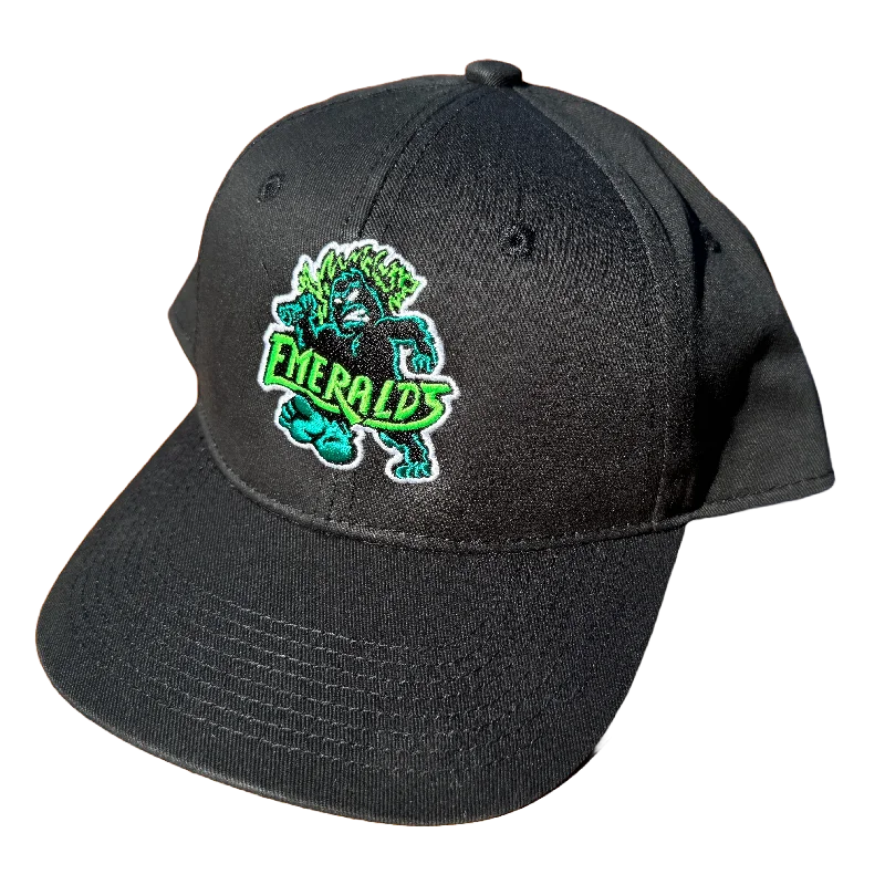 Men's hats classic green-Eugene Emeralds Outdoor Cap Black Youth Primary Cap