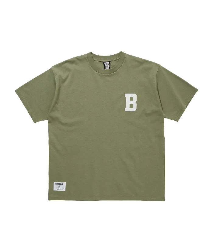 Men's T-shirts everyday white-FELT LOGO T-SHIRT 'B' - PISTACHIO