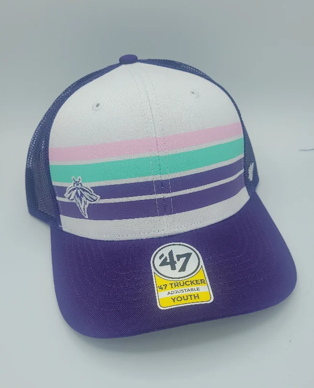 Men's hats stylish black-Fireflies Youth Purple Cove Trucker Cap