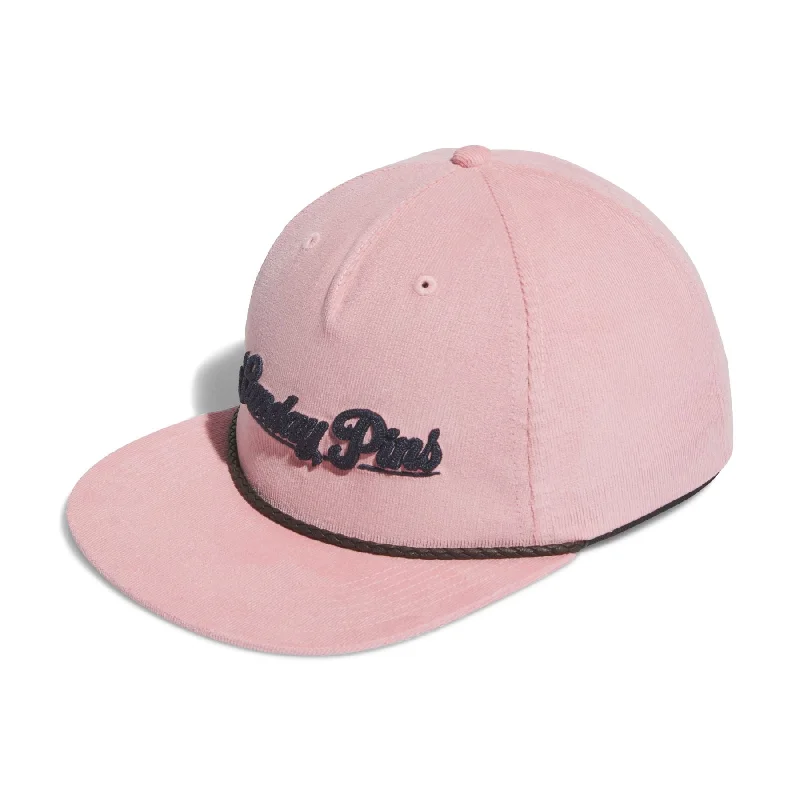 Men's hats trendy white-Five-Panel Corduory Leather Cap Semi Pink - AW24