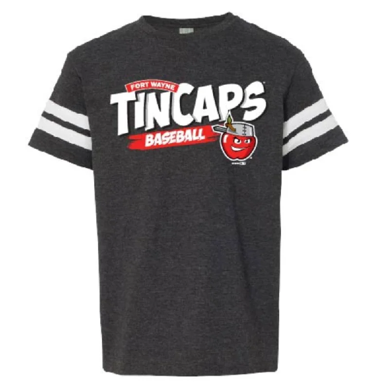 Men's hats everyday black-Fort Wayne TinCaps Hamburg Sporty Black Youth Tee