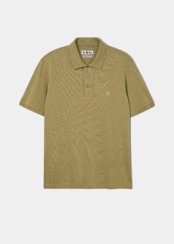 Men's polo shirts casual white-Fritton Pique Polo Shirt In Olive