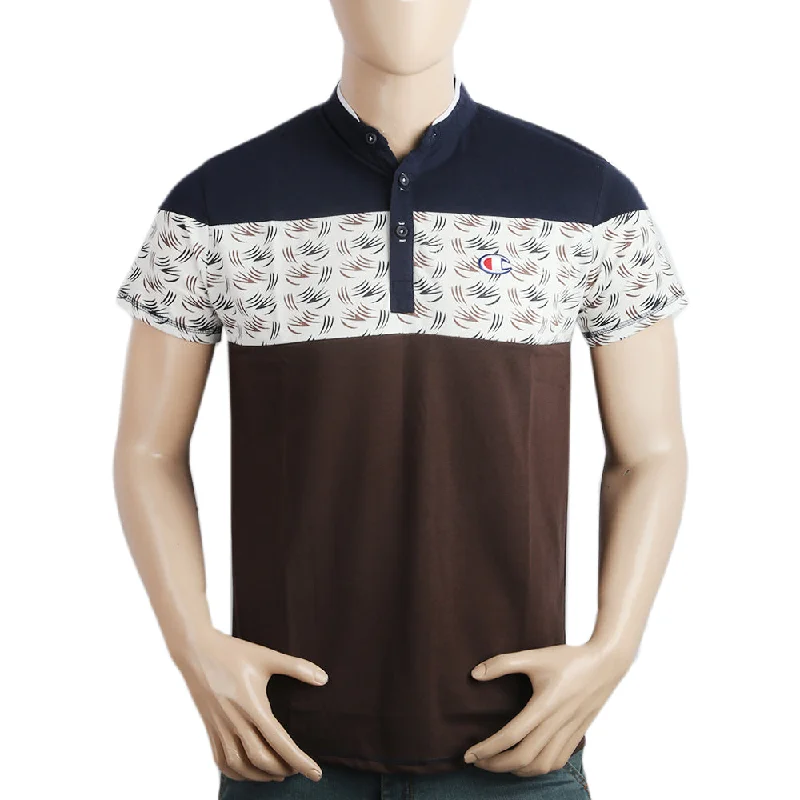 Men's polo shirts breathable navy-Men's Half Sleeves Polo T-Shirt - Coffee