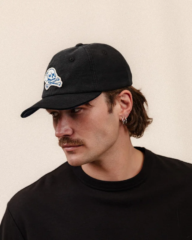 Men's hats everyday tan-Godspeed Skull 6 Panel Cap - Washed Black