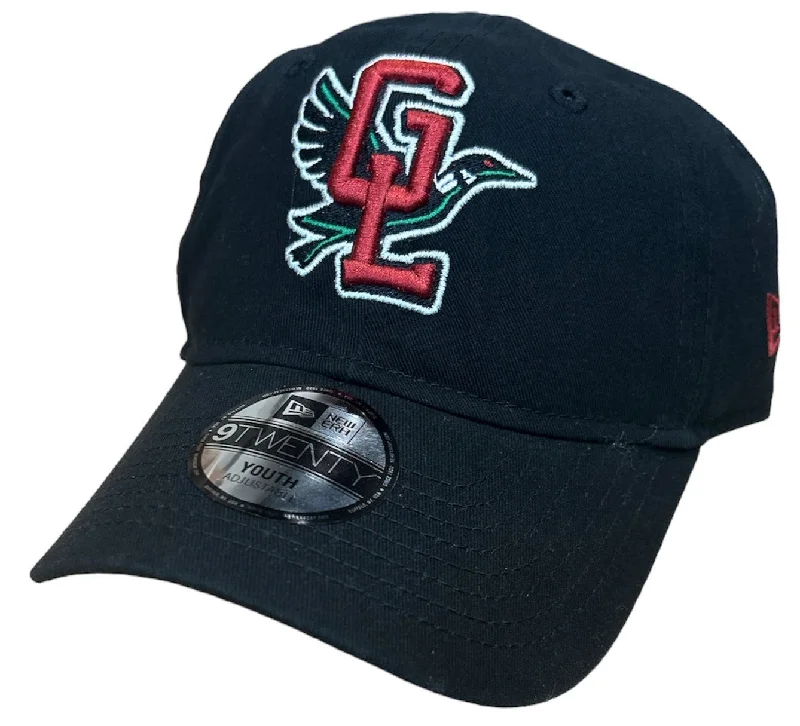 Men's hats trendy gray-Great Lakes Loons New Era 9TWENTY Adjustable Road Cap - Youth